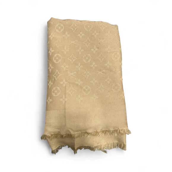LOUIS VUITTON Dune Monogram Silk/Wool Shawl - Picture 4 of 4